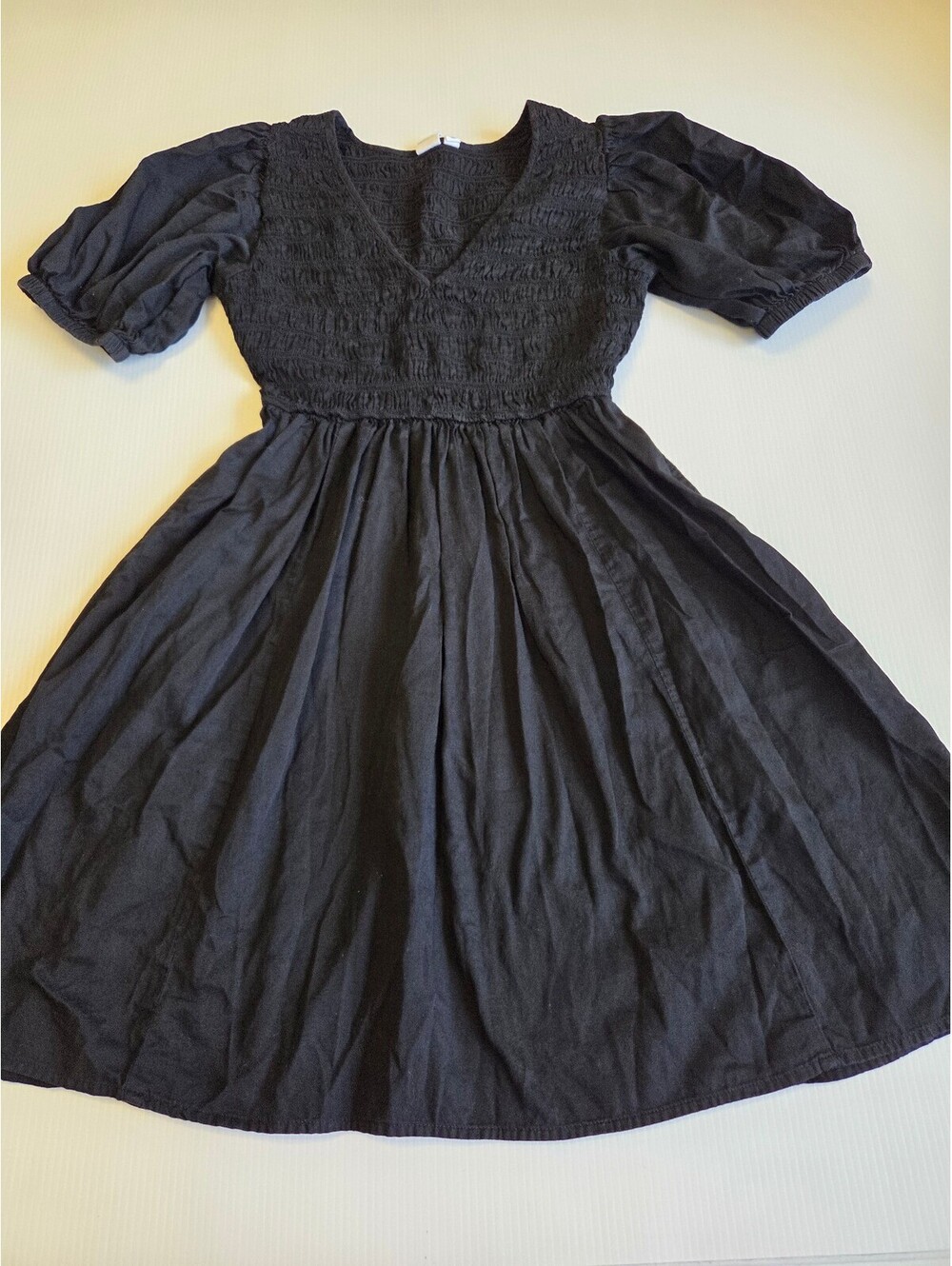 GAP Y2K Women's Black Smocked Babydoll Dress Size XS